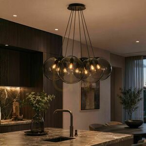 Függőlámpa s.luce Orb Cluster, rézszínű üveg, 7×E27, Ø50 cm, állítható magasságú small 0