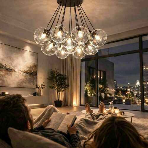Jelölje be Függőlámpa s.luce Orb Cluster, 13 fényű, rézszínű, üveg, 13×Ø30 cm, E27