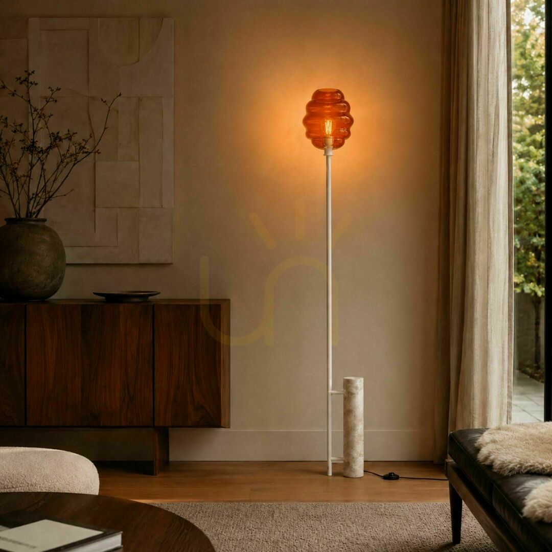 Kilátás Állólámpa s.luce Echos, travertin kő és üveg, E27, 188 cm Állólámpa s.luce Echos, travertin kő és üveg, E27, 188 cm
