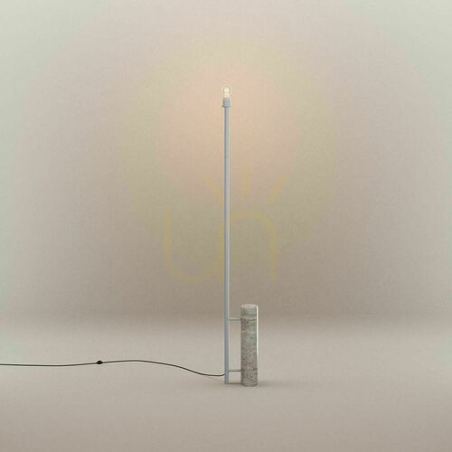 Jelölje be Állólámpa s.luce Cruet, travertin kő és füstszínű üveg, 190 cm, E27