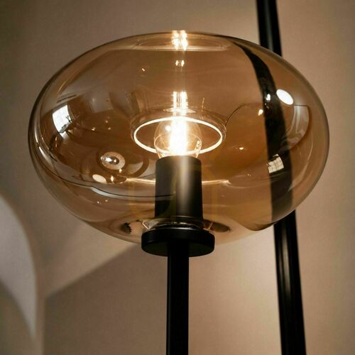 Jelölje be Állólámpa s.luce Cruet, fekete, borostyán üveg, travertin kő, 190 cm, E27