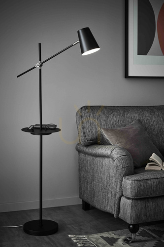 Jelölje be Padlólámpa Markslojd Linear USB fekete fém 144 cm 107307