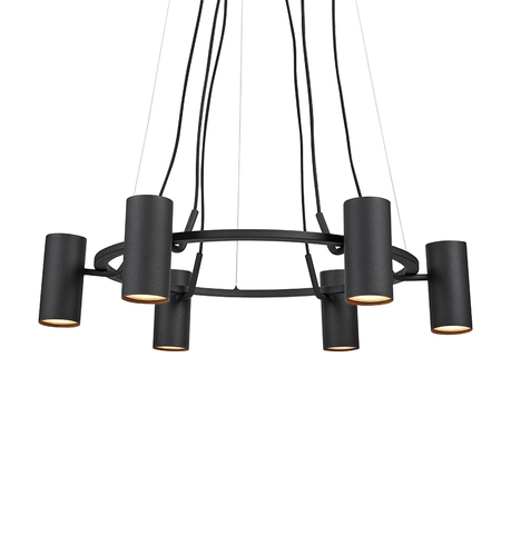 Jelölje be Markslöjd Porto fekete függőlámpa, 6×GU10, 73 cm, 107357