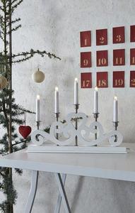 Gyertyatartó Markslojd Eneby 5 ágú fehér fa 36 cm 700640 small 0