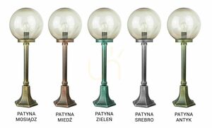 Kültéri állófény SU-MA fekete-patina gömblámpa 73 cm K 5002/3/KP 250 small 4