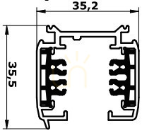 3F 230V 100 cm-es gyűjtősín, fekete Eurostandard - EUTRAC Spectrum small 6