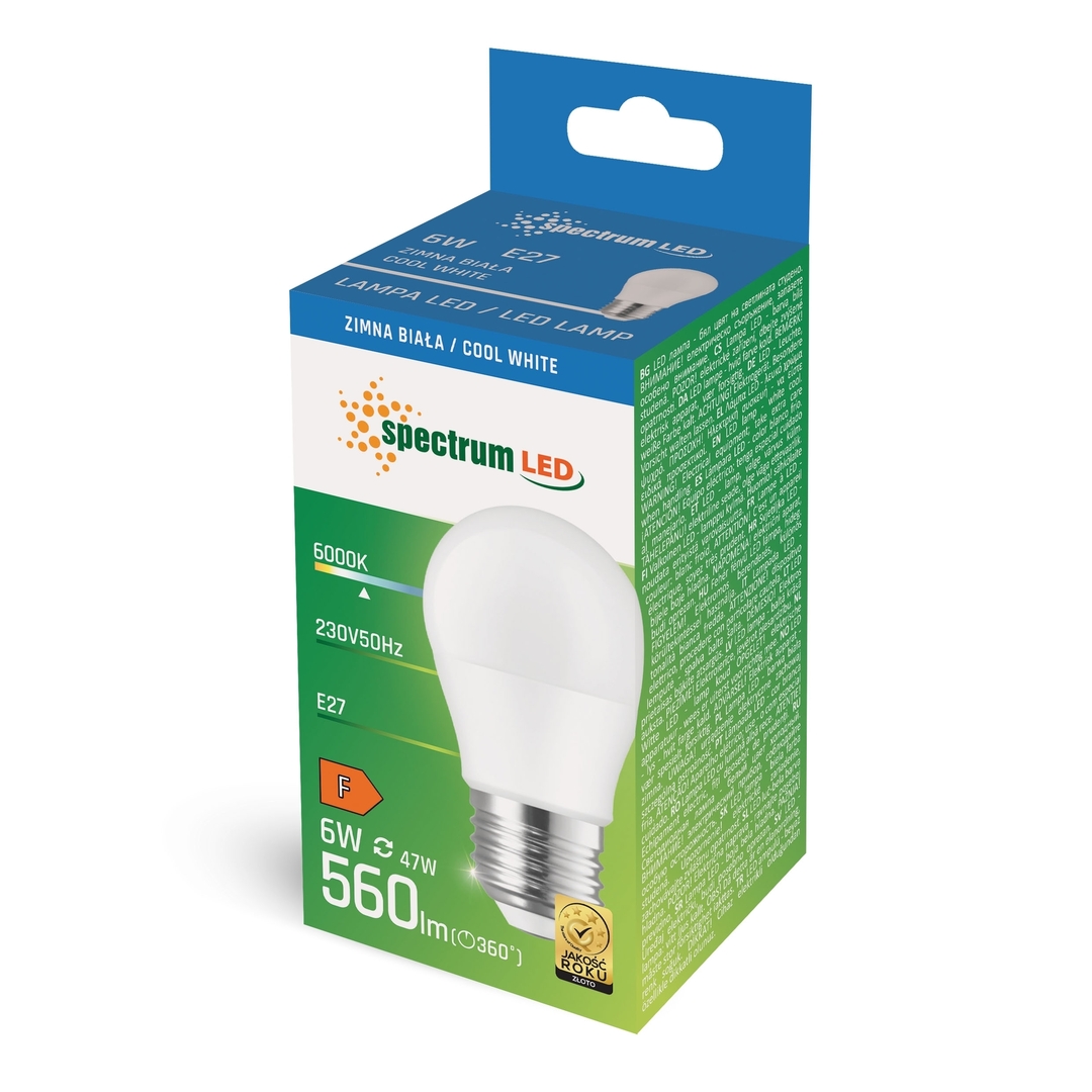Kilátás Led golyó E27 230 V 6 W Cw Spectrum + Led golyó E27 230 V 6 W Cw Spectrum +