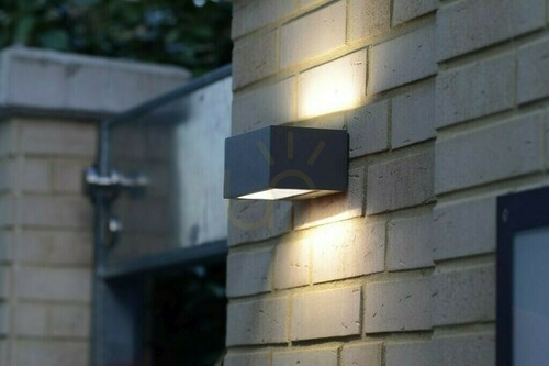 Jelölje be Lutec GEMINI 5189102118 kültéri fali lámpa LED 10,5W 4000K 700lm antracit IP54, fel-le világító