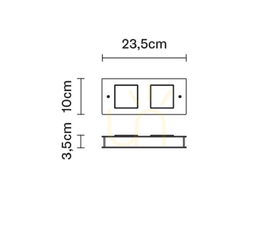Előnézet Fali lámpa Fabbian Quarter F38 5W 23,5x10cm - Fekete - F38 G01 02 Fali lámpa Fabbian Quarter F38 5W 23,5x10cm - Fekete - F38 G01 02