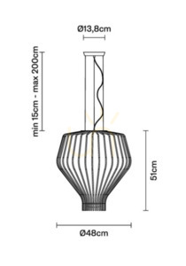 Függesztett lámpa Fabbian Saya F47 22W 48cm - Króm és átlátszó - F47 A15 00 small 3