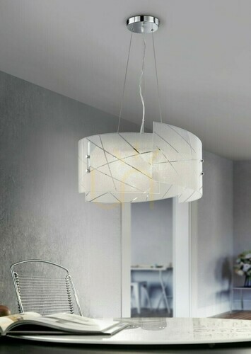 Jelölje be Trio SANDRINA 301200300 fehér üveg függőlámpa 50 cm 3 × E27
