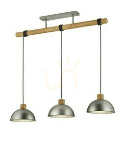 Trio DELHI függőlámpa 303400367, antik nikkel és fa, 3×E27, 107,5 cm small 0