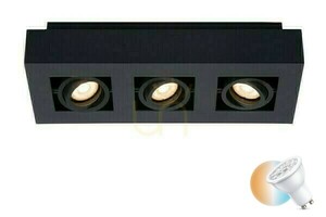 Lucide Xirax fekete LED mennyezeti lámpa 3x GU10 36 cm 09119/16/30 small 0
