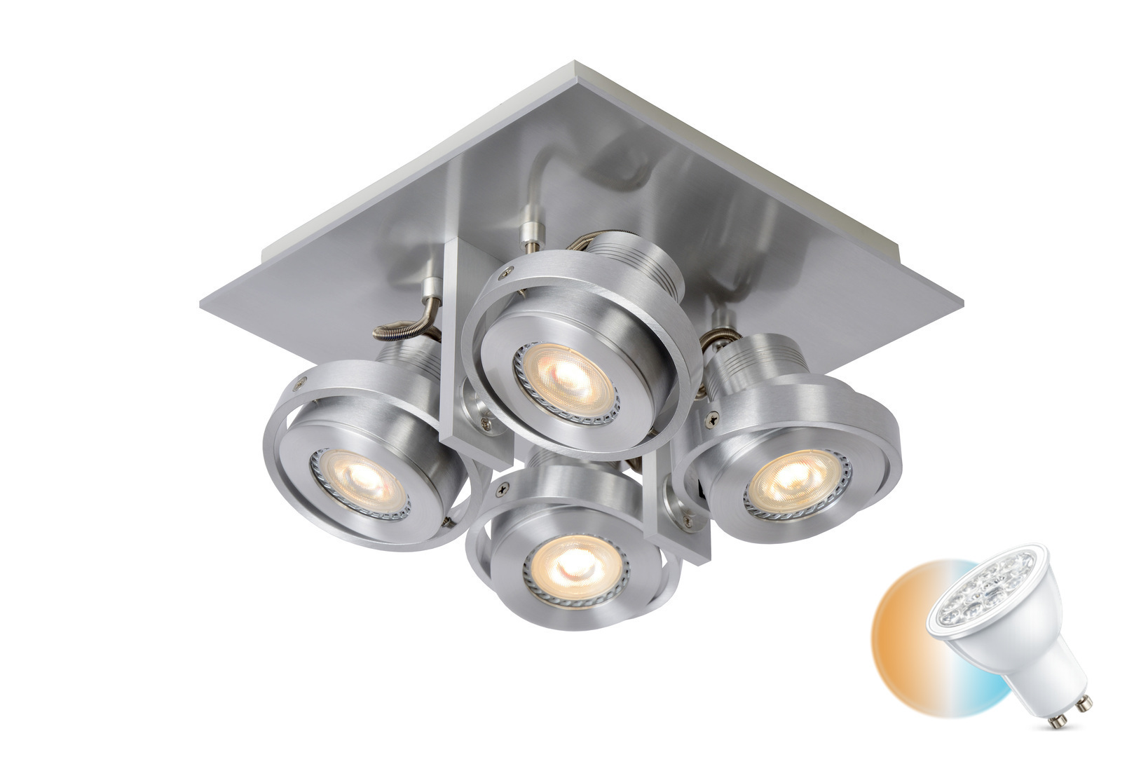 Jelölje be Mennyezeti lámpa Lucide Landa LED GU10 4x5W szatén króm Mennyezeti lámpa Lucide Landa LED GU10 4x5W szatén króm