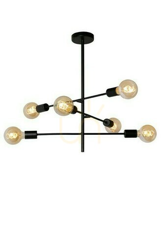 Jelölje be Plafon Lucide LESTER fekete 6xE27 59 cm LED vintage 21119/06/30