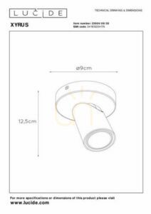 Lucide XYRUS fekete GU10 LED spotlámpa plafonra 5W small 5