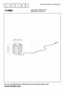 Lucide TURBIN szürke LED asztali lámpa 5W 400lm 3000K 26500/05/36 small 4