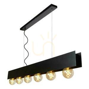 Lucide SURTUS 30474/06/30 fekete acél függőlámpa 134 cm 6xE27 small 6