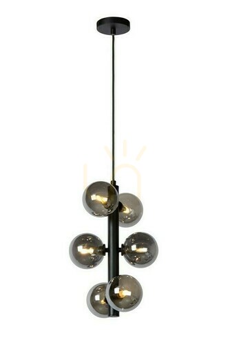 Jelölje be Függőlámpa Lucide TYCHO fekete üveg acél 6xG9 25,5 cm 45474/06/30