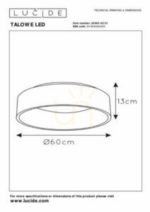 Plafonlámpa Lucide TALOWE fehér 60 cm LED 42W 3000K dimmelhető small 4