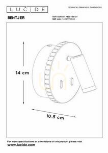 Lucide BENTJER fehér LED fali lámpa 2x3000K 14 cm 79201/09/31 small 7
