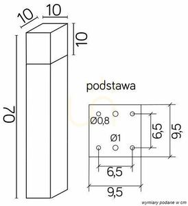 Kültéri állólámpa SU-MA CB-MAX 700 DG sötétszürke 70 cm alumínium small 3
