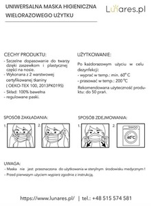Többször használható pamut maszk kék pántokon small 6