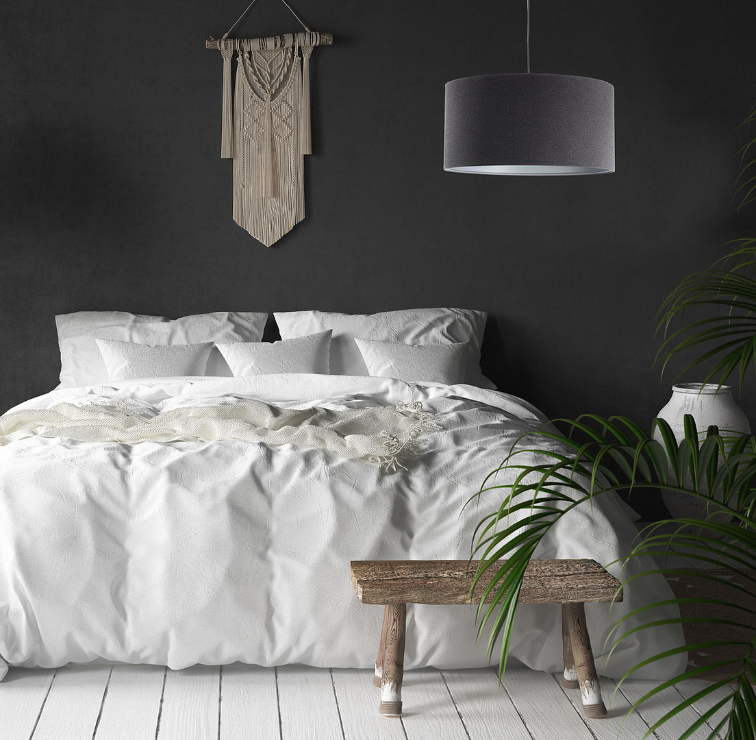 LEATHER ljuskrona - lampskärm mörkgrå E27 60W