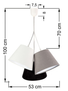 Tripla asztali lámpa BUCKET E27 60W fehér / szürke / fekete small 6