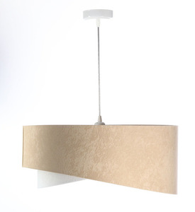 Aszimmetrikus függő lámpa Elegance 60W E27 velúr szövet, bézs / fehér / arany 4 Aszimmetrikus függő lámpa Elegance 60W E27 velúr szövet, bézs / fehér / arany small 4