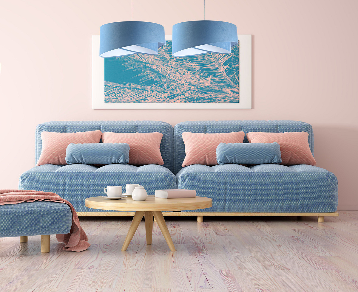 Kilátás Konyhai lámpa Elegance 60W E27 kék / fehér, velúr szövet Konyhai lámpa Elegance 60W E27 kék / fehér, velúr szövet