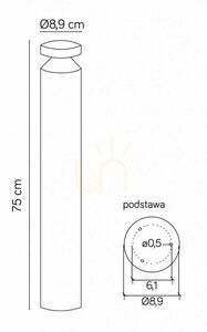 Kültéri állólámpa SU-MA Delta 75 cm sötétszürke LED 6W DL-750 small 4