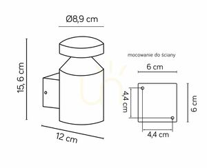 Kültéri álló LED lámpa SU-MA DL-K100 sötétszürke 6W IP44 small 2