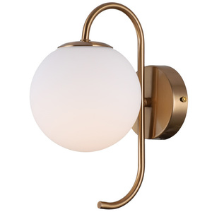 Italux fali lámpa sárgaréz fehér üveg retro WL-5500-1-HBR small 1