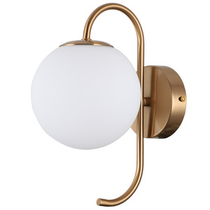 Italux fali lámpa sárgaréz fehér üveg retro WL-5500-1-HBR small 0