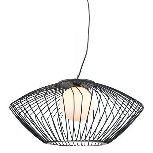 Jelölje be Függőlámpa Italux Zeno fekete-fehér acél üveg E27 Ø52 cm MDM-3844-1 BK