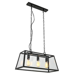 Függőlámpa Italux Laverno fekete matt 3-izzós E27 MD-102621-3-B small 1