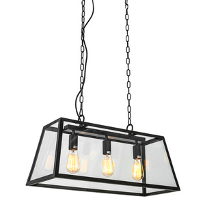 Függőlámpa Italux Laverno fekete matt 3-izzós E27 MD-102621-3-B small 0