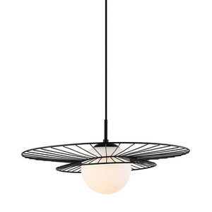 Függőlámpa Italux fekete-fehér acél üveg E27 MDM-4001/1 BK small 0