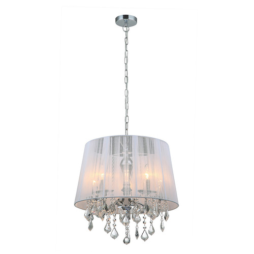Jelölje be Italux Cornelia 5-izzós E14 függőlámpa fehér króm kristály 45 cm MDM-2572/5 W